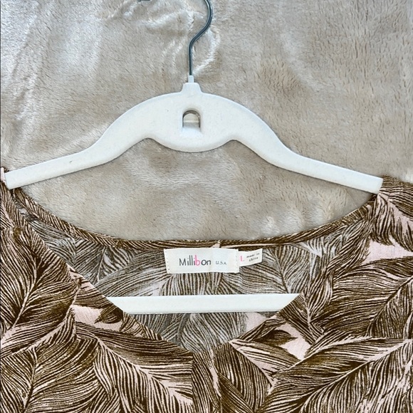 Millibon Brown Sequin Boxy Crop Blouse - Picture 2 of 7